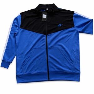 Nike Men’s 4XL Blue Black Full Zip Track Jacket NWT Athletic Sportswear